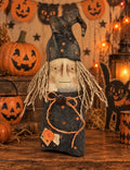 Primitive Halloween Witch Doll – Handmade Rustic Folk Art Decor