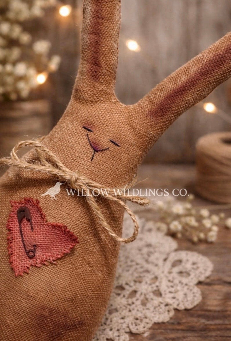 Primitive Bunny - Handmade Bunny - primitive doll - Primitive decor