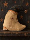 Primitive Halloween Moon Shelf Sitter, Handmade Folk Art Crescent Moon, Rustic Witchy Fall Decor, Spooky Shelf Decoration