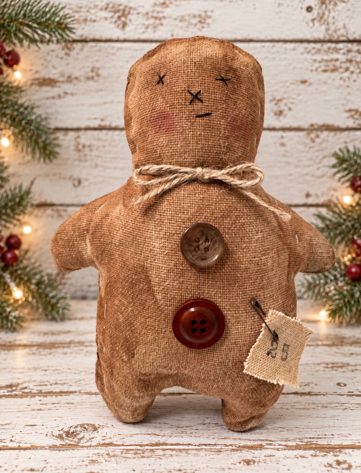 Primitive Gingerbread Man | Handmade Rustic Christmas Shelf Sitter