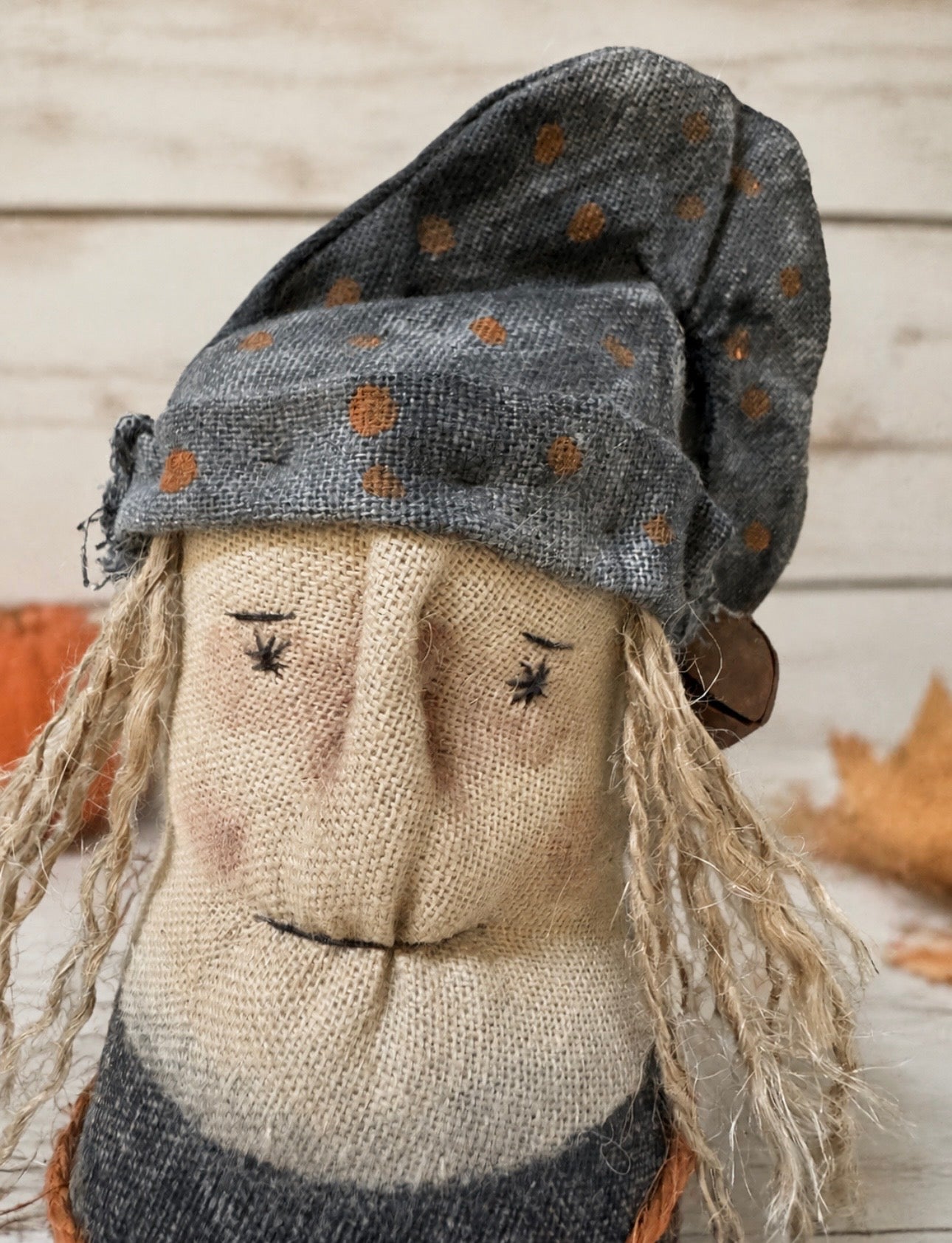 Primitive Halloween Witch Doll, Handmade Rustic Witch Decor