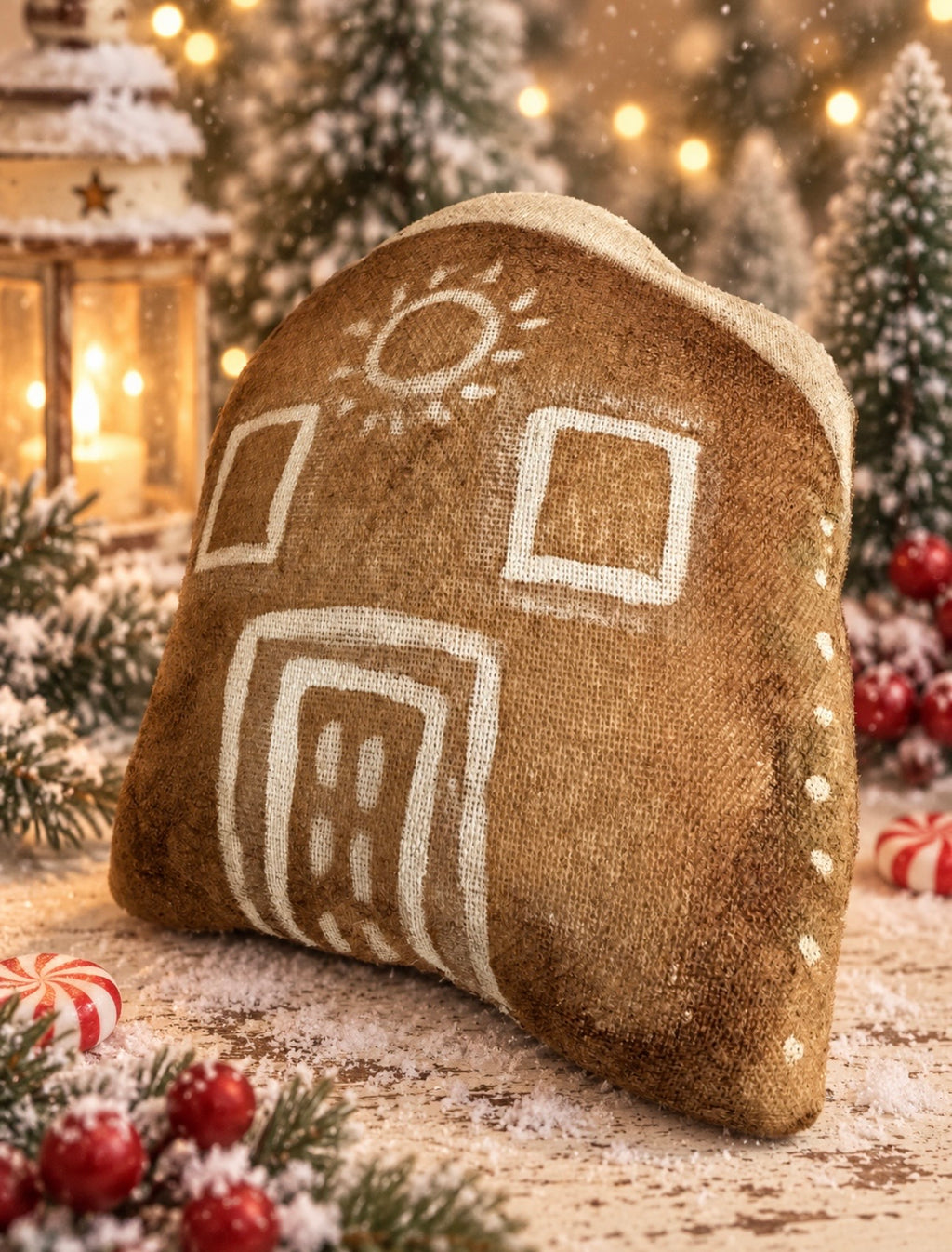 Primitive Gingerbread House – Handmade Rustic Christmas Shelf Decor