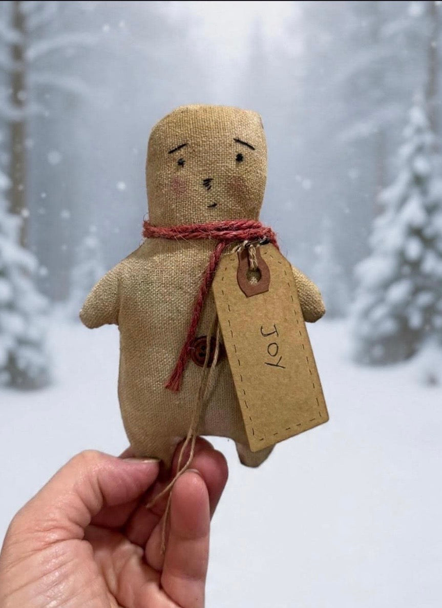 Handcrafted Primitive Snowman: Rustic Christmas Decor