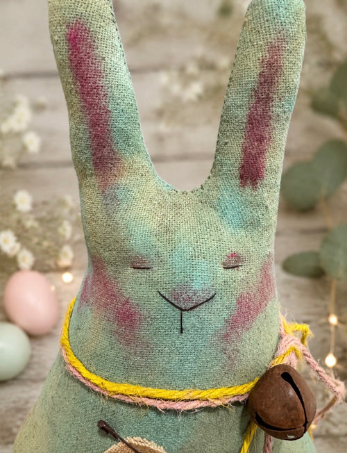 Handmade Primitive Spring Bunny | Folk Art Easter Decor