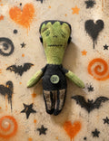 Primitive Frankenstein Doll, Handmade Halloween Decor, Rustic Monster Shelf Sitter