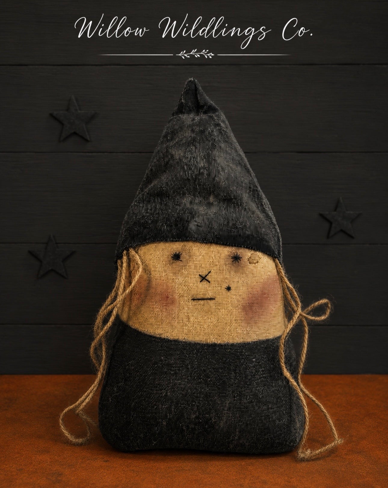 Primitive Witch | Handmade Halloween Shelf Sitter | Rustic Farmhouse Fall Decor