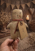Small Primitive Snowman – Handmade Grungy Christmas Shelf Sitter