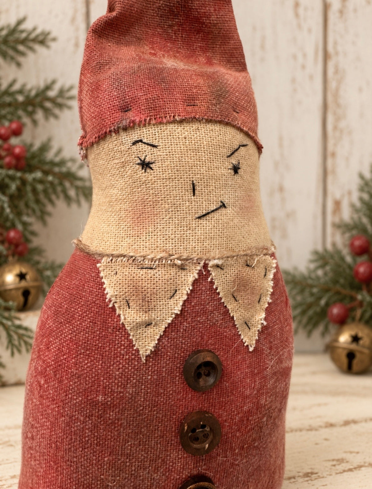 Primitive Christmas Elf Shelf Sitter – Handmade Rustic Holiday Decor